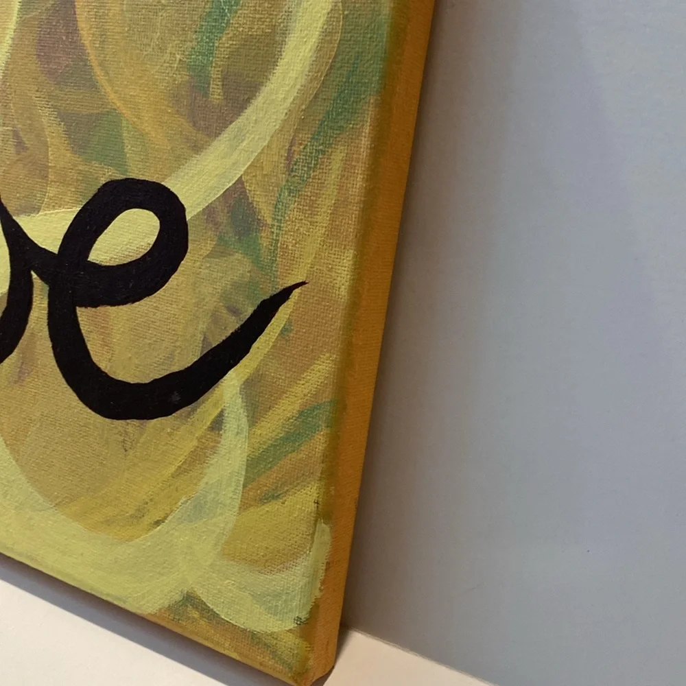 “Love” 12” x 9” Original Handmade Painting Wall Art Home Decor NWOT - Picture 4 of 11